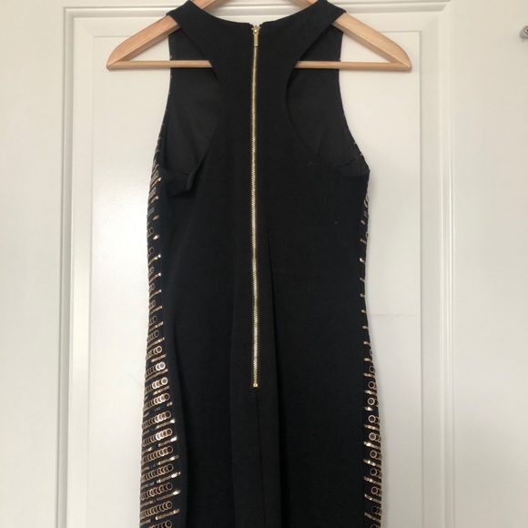 bebe Black Dress with Gold Sequins - Picture 2 of 4